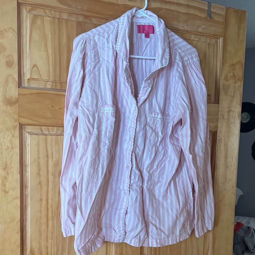 Victoria's Secret Pink and White Striped pajama set
